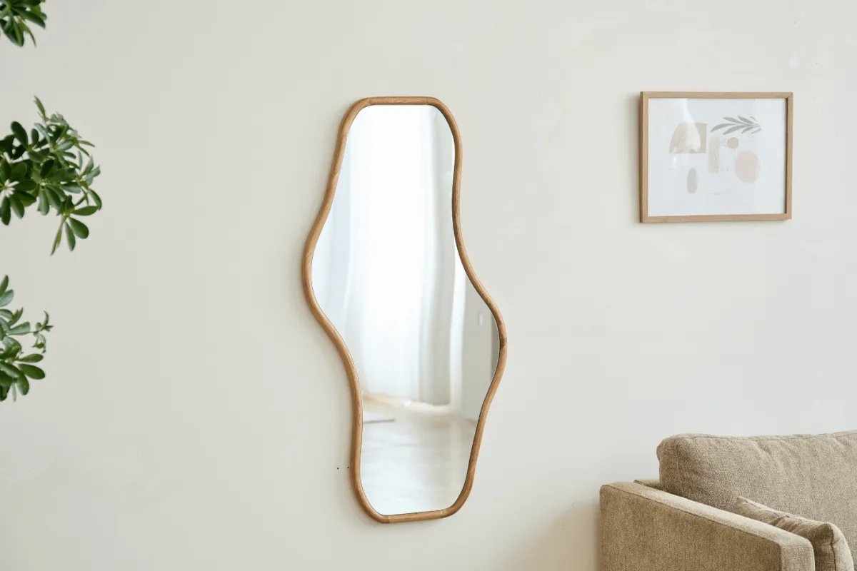 Nimara Angela organisk spejl med træramme i eg 100x50 cm* Spejle