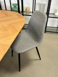 Nimara Anna spisebordsstol - Grå tekstil med sorte ben* Spisebordsstole