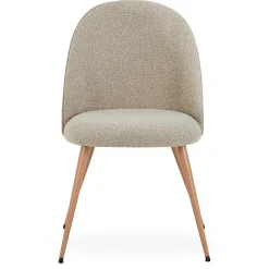 Nimara Annika spisebordsstol - Beige boucle stof med ben i egetræslook* Spisebordsstole