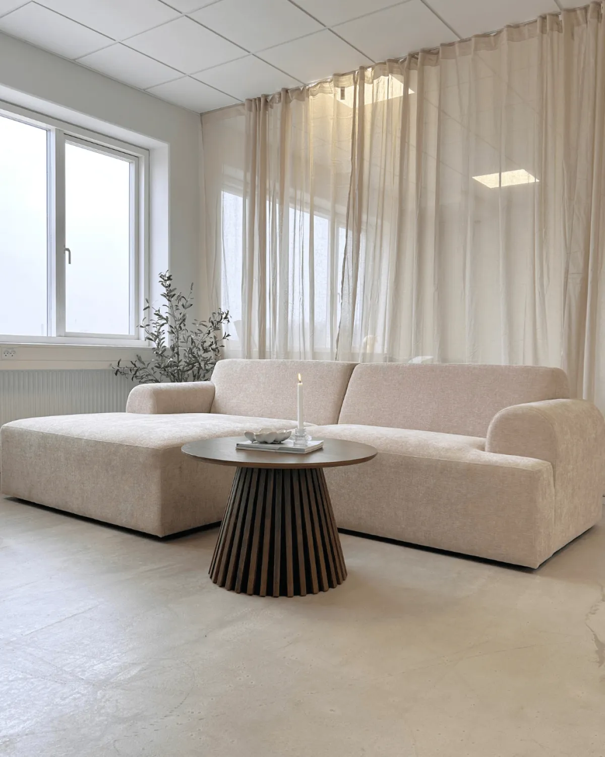 Nimara Arianna chaiselong sofa cream - Venstrevendt* Sofaer