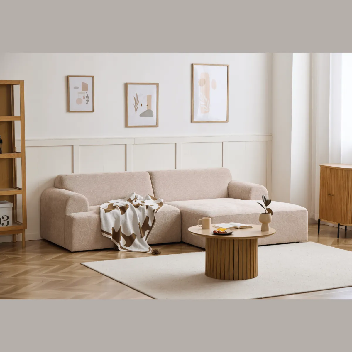 Nimara Arianna chaiselong sofa cream - Højrevendt* Sofaer