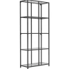 Nimara Bianca sort bogreol med glashylder 80x35x180 cm* Reoler|Opbevaring Til Stuen