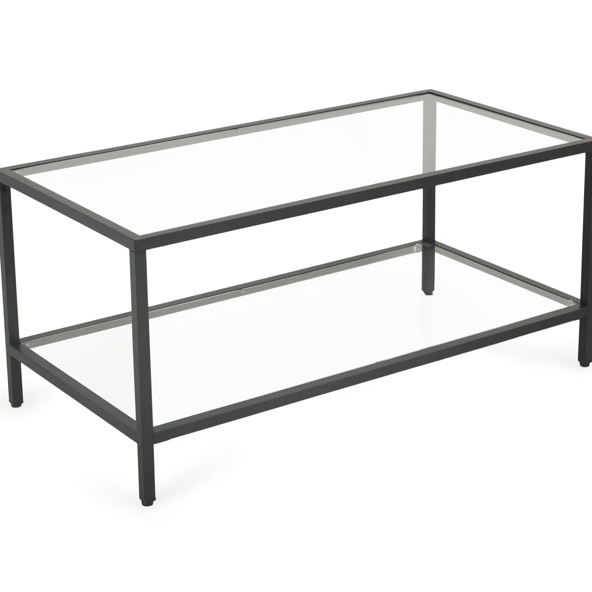 Nimara Bianca sort sofabord metalstel og glas - 100x50x40 cm* Sofaborde