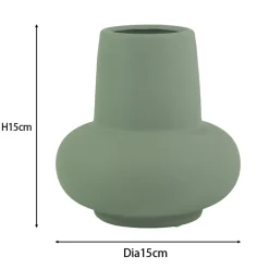 Nimara Birka keramik vase støvet grøn 15 cm* Vaser
