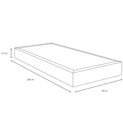 Nimara Boxmadras seng i beige 90x200 cm med 4 cm topmadras i PU-skum ekskl. ben* Boxmadrasser|Alle Senge