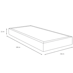 Nimara Boxmadras seng i beige 140x200 cm med 4 cm topmadras i PU-skum ekskl. ben* Boxmadrasser|Alle Senge