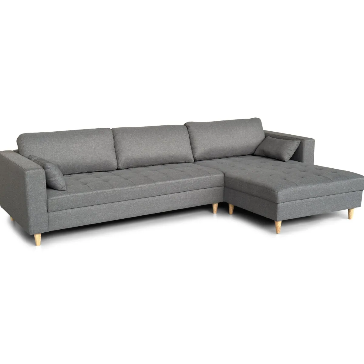Nimara Brandy - Højrevendt og venstrevendt vendbar chaiselong sofa grå - L: 290 x D: 96 x H: 80 cm* Sofaer