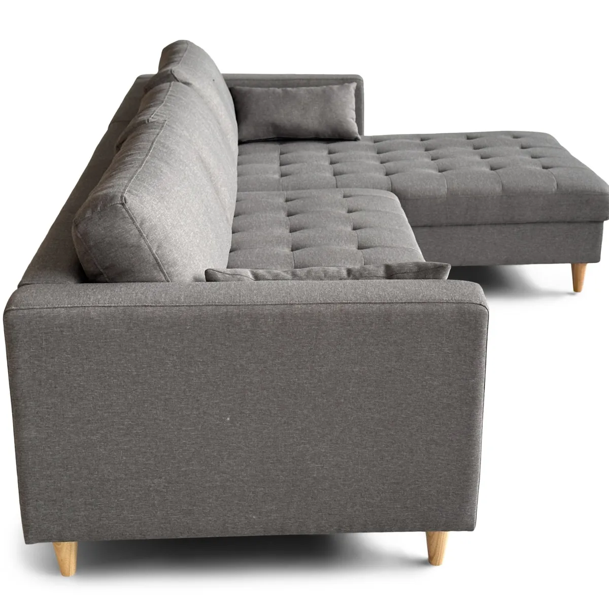 Nimara Brandy - Højrevendt og venstrevendt vendbar chaiselong sofa grå - L: 290 x D: 96 x H: 80 cm* Sofaer