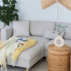 Nimara Brandy - højrevendt u-sofa i beige med chaiselong - L: 366 x D: 211 x H: 80 cm* Sofaer
