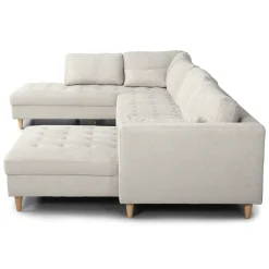 Nimara Brandy - højrevendt u-sofa i beige med chaiselong - L: 366 x D: 211 x H: 80 cm* Sofaer
