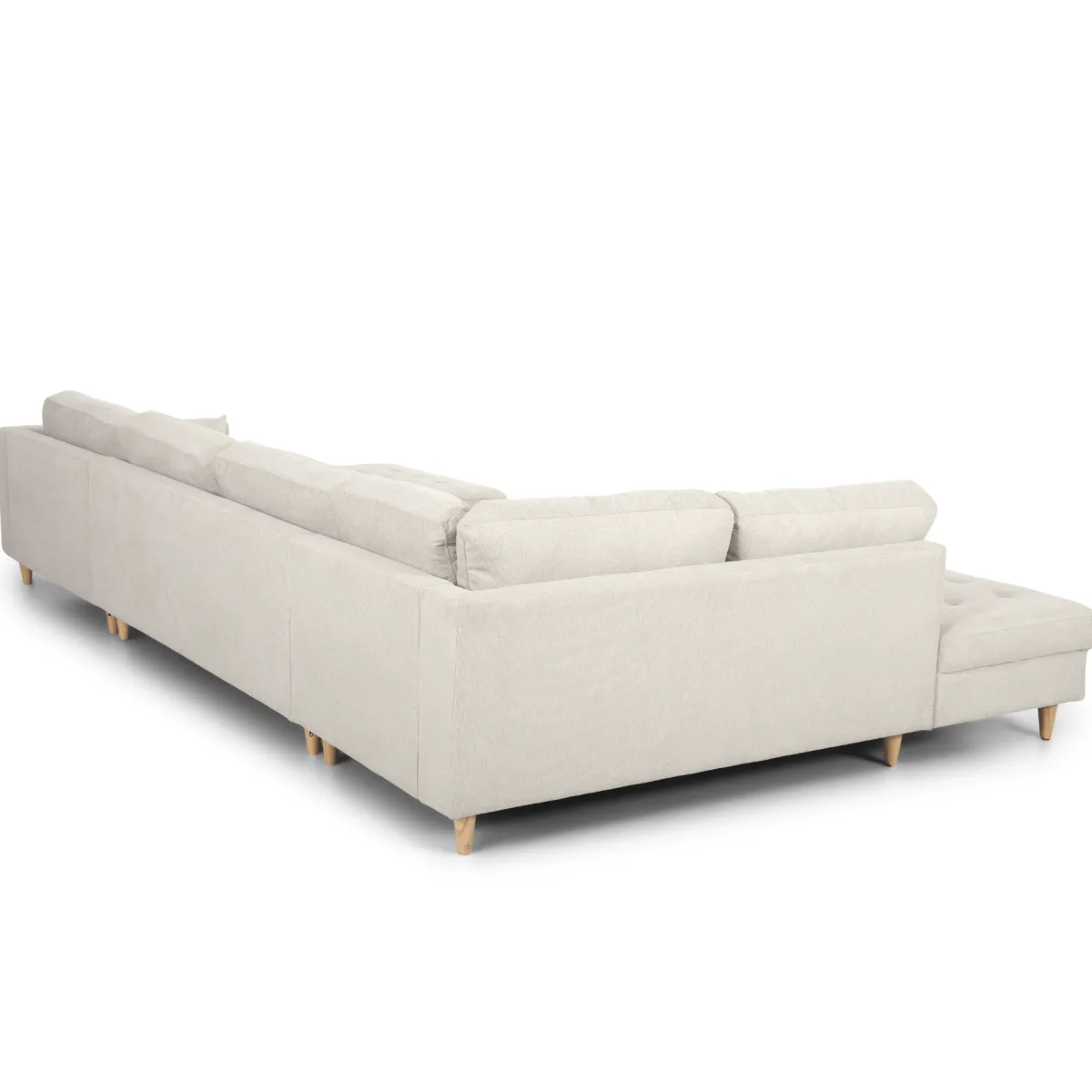 Nimara Brandy - højrevendt u-sofa i beige med chaiselong - L: 366 x D: 211 x H: 80 cm* Sofaer