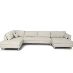 Nimara Brandy - højrevendt u-sofa i beige med chaiselong - L: 366 x D: 211 x H: 80 cm* Sofaer