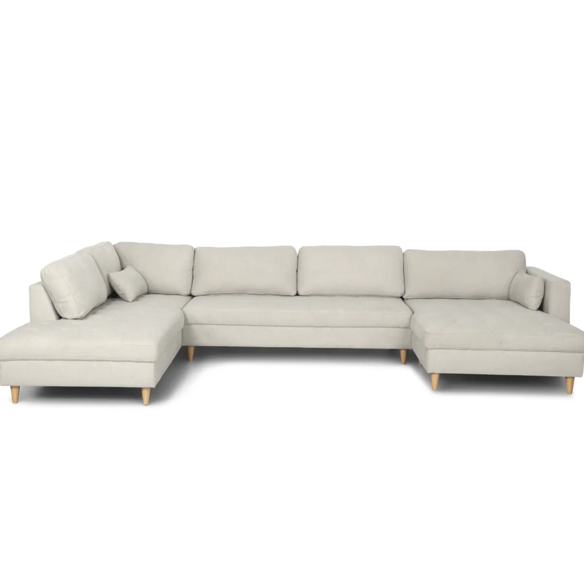 Nimara Brandy - højrevendt u-sofa i beige med chaiselong - L: 366 x D: 211 x H: 80 cm* Sofaer