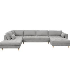 Nimara Brandy - højrevendt u-sofa i grå med chaiselong - L: 366 x D: 211 x H: 80 cm* Sofaer