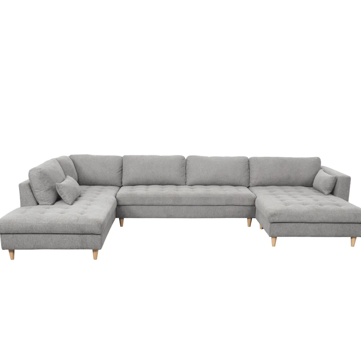 Nimara Brandy - højrevendt u-sofa i grå med chaiselong - L: 366 x D: 211 x H: 80 cm* Sofaer