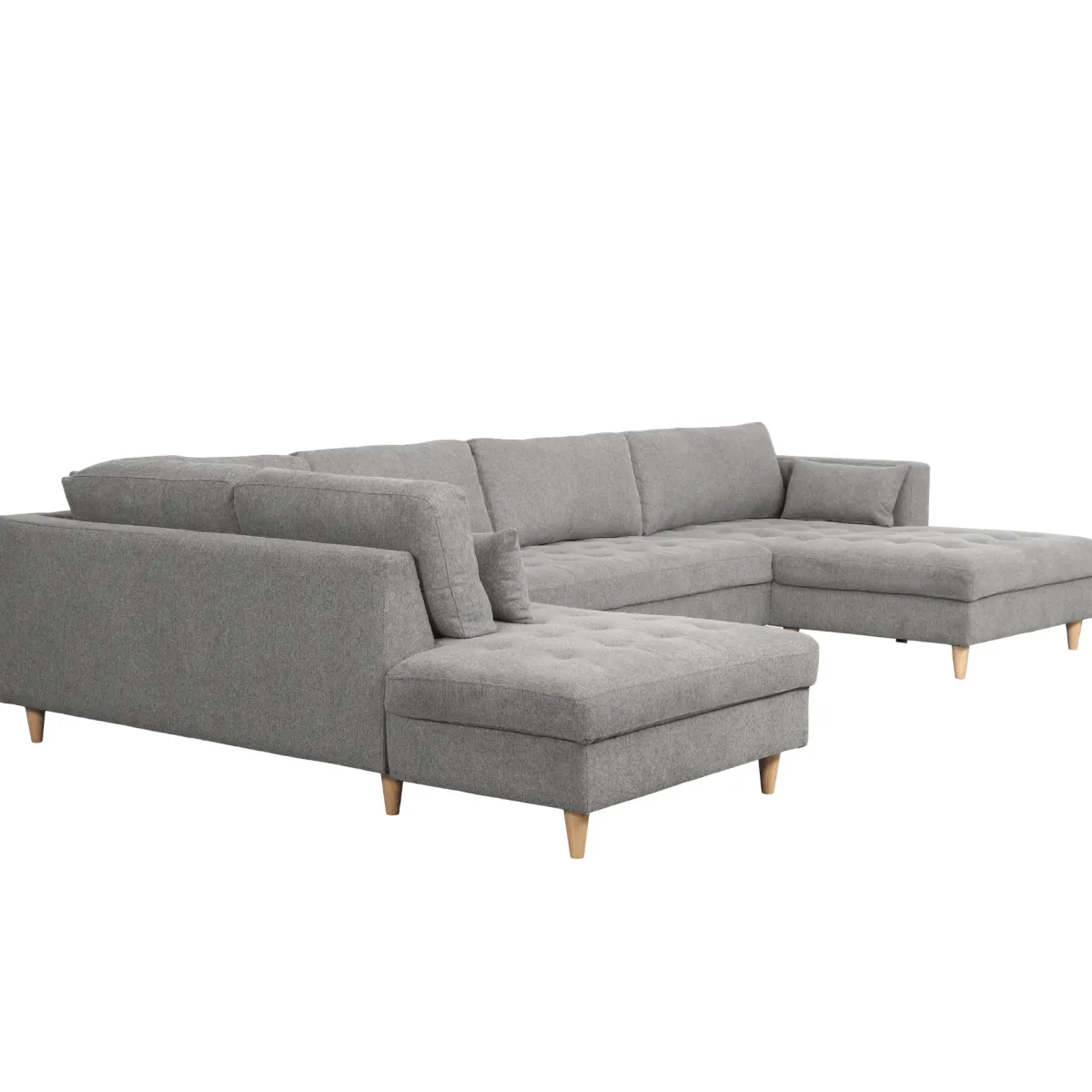 Nimara Brandy - højrevendt u-sofa i grå med chaiselong - L: 366 x D: 211 x H: 80 cm* Sofaer