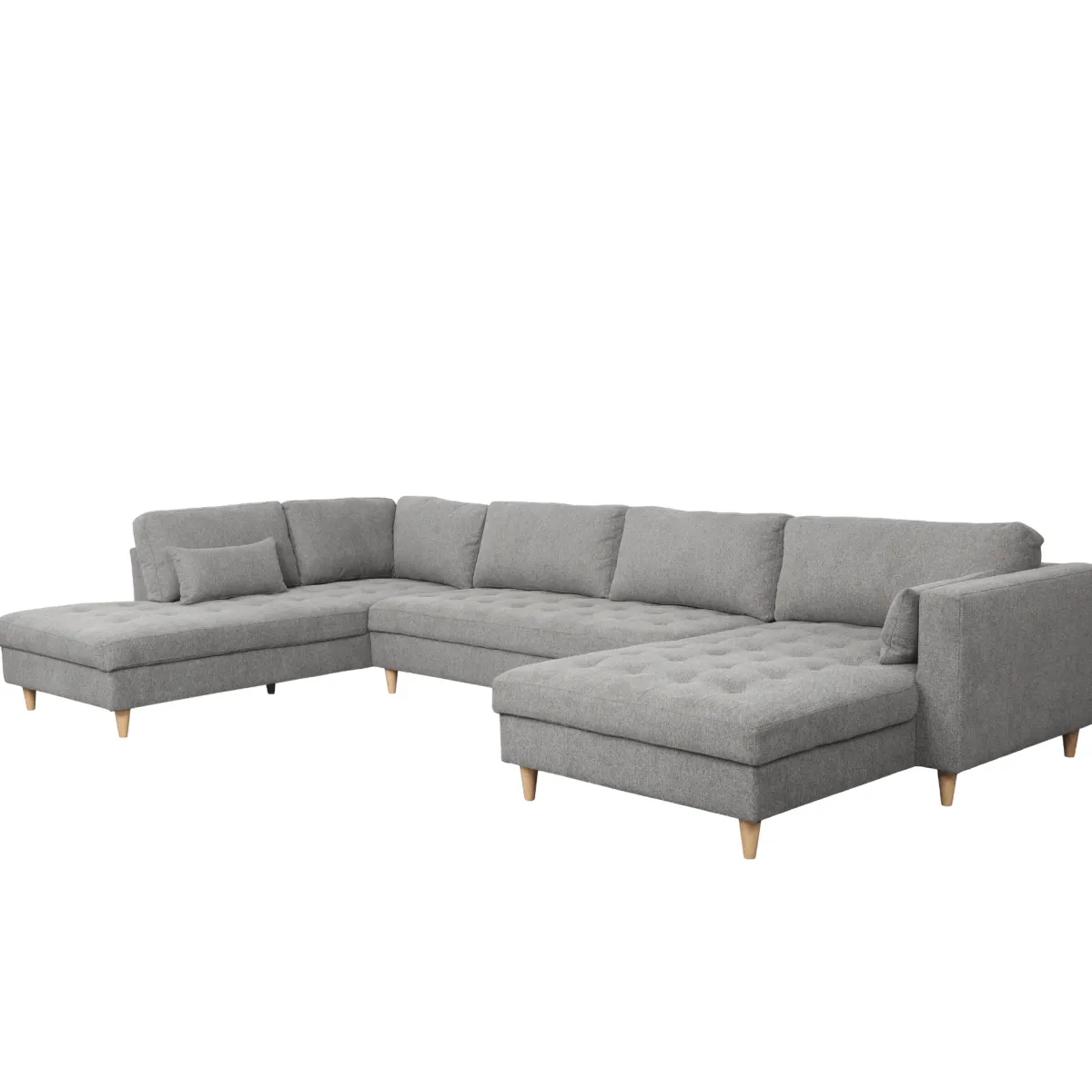 Nimara Brandy - højrevendt u-sofa i grå med chaiselong - L: 366 x D: 211 x H: 80 cm* Sofaer