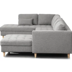 Nimara Brandy - højrevendt u-sofa i grå med chaiselong - L: 366 x D: 211 x H: 80 cm* Sofaer