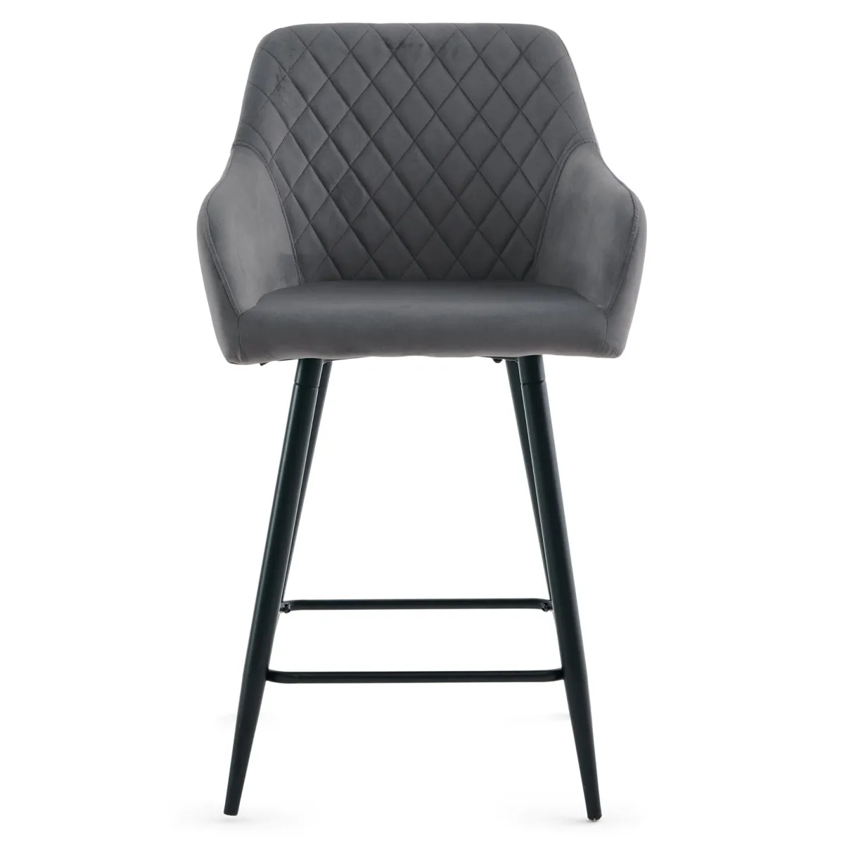Nimara Carlo - barstol grå velour med armlæn 65 cm* Barstole