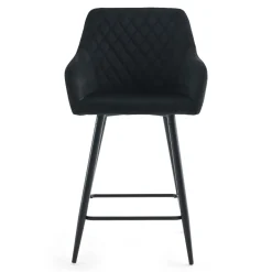 Nimara Carlo - barstol sort velour med armlæn 65 cm* Barstole