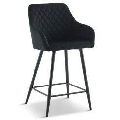 Nimara Carlo - barstol sort velour med armlæn 65 cm* Barstole