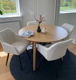 Nimara Carlo spisebordsstol - Hvid boucle med drejefunktion 360 grader* Spisebordsstole|Skrivebordsstole