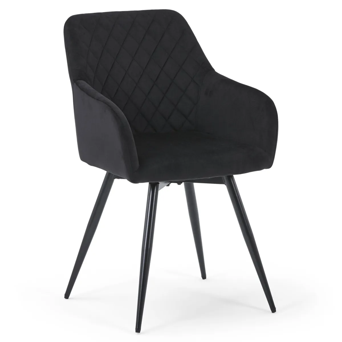 Nimara Carlo spisebordsstol - Sort velour med drejefunktion 360 grader* Spisebordsstole|Skrivebordsstole