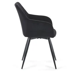 Nimara Carlo spisebordsstol - Sort velour med drejefunktion 360 grader* Spisebordsstole|Skrivebordsstole