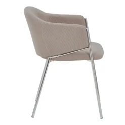 Nimara Carolina spisebordsstol - Chrome i Taupe fløjl* Spisebordsstole