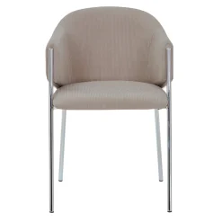 Nimara Carolina spisebordsstol - Chrome i Taupe fløjl* Spisebordsstole
