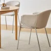 Nimara Carolina spisebordsstol i beige tekstil med chrome ben* Spisebordsstole