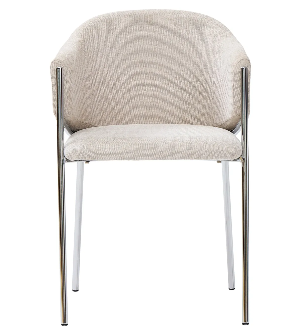 Nimara Carolina spisebordsstol i beige tekstil med chrome ben* Spisebordsstole