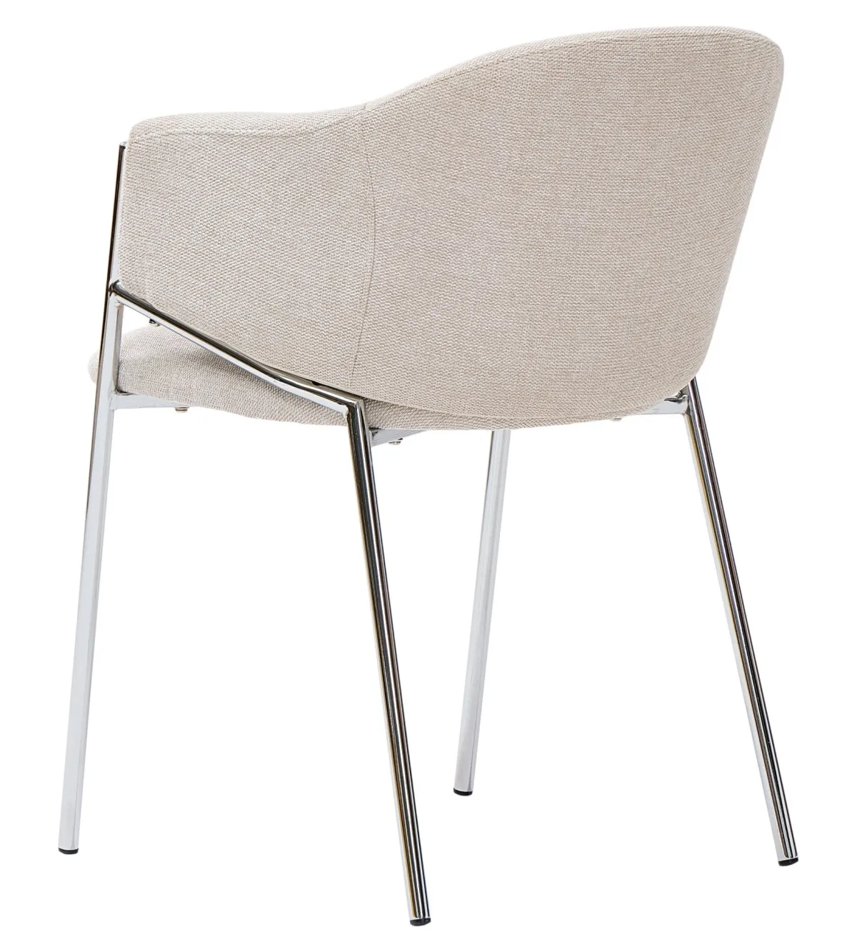 Nimara Carolina spisebordsstol i beige tekstil med chrome ben* Spisebordsstole