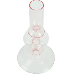 Nimara Chicka lysestage glas lyserød 21 cm* Lysestager