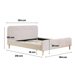 Nimara Christian sengeramme i beige 180x200 cm ekskl. sengelameller og madrasser* Sengerammer|Alle Senge