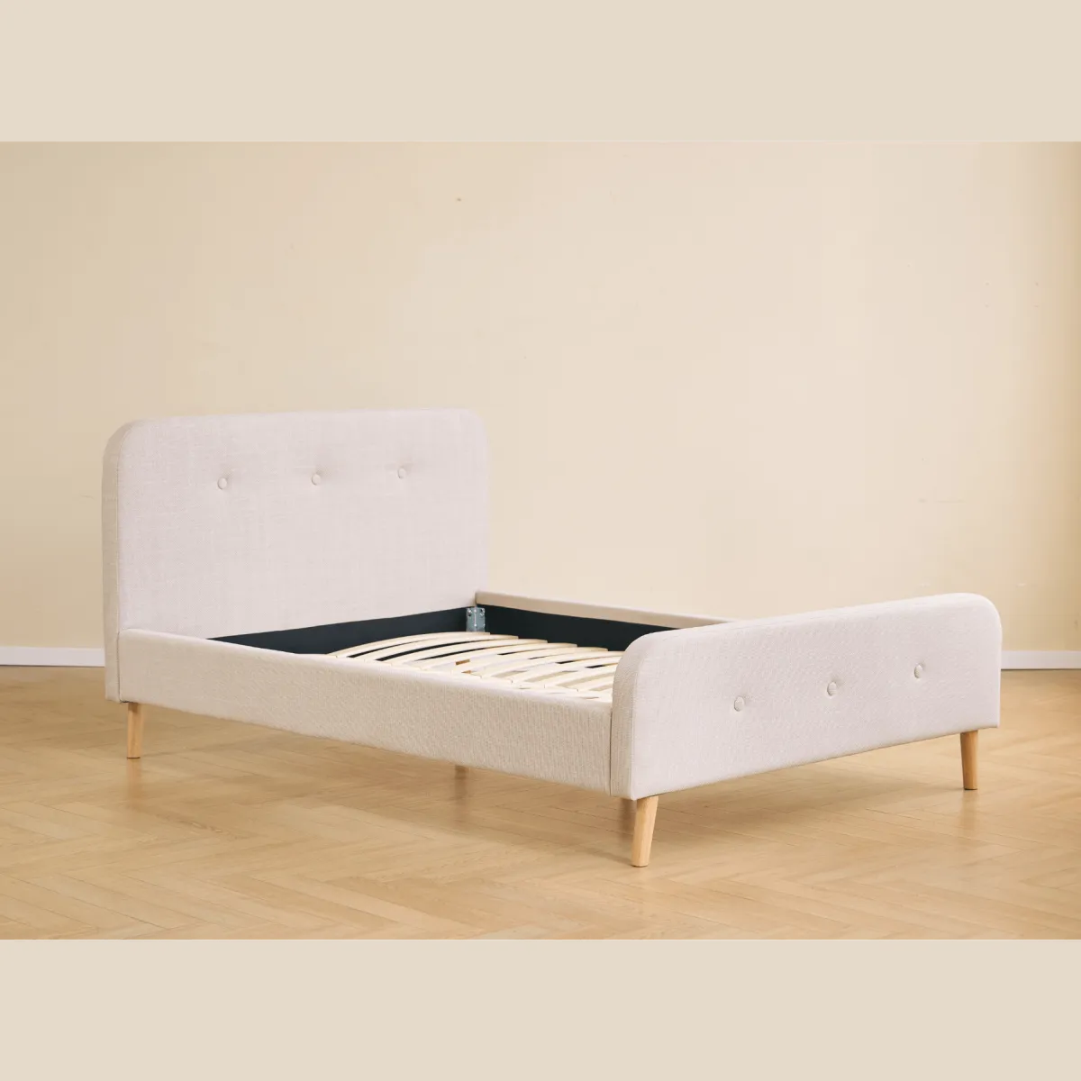 Nimara Christian sengeramme i beige 140x200 cm ekskl. sengelameller og madrasser* Sengerammer|Alle Senge