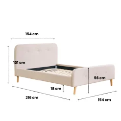 Nimara Christian sengeramme i beige 140x200 cm ekskl. sengelameller og madrasser* Sengerammer|Alle Senge