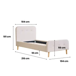 Nimara Christian sengeramme i beige 90x200 cm ekskl. sengelameller og madrasser* Sengerammer|Alle Senge