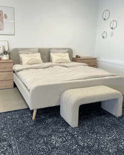 Nimara Christian seng i beige 140x200 cm inkl. sengelameller og madrasser* Sengerammer|Alle Senge