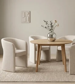 Nimara Daniella spisebordsstol med armlæn i beige* Spisebordsstole