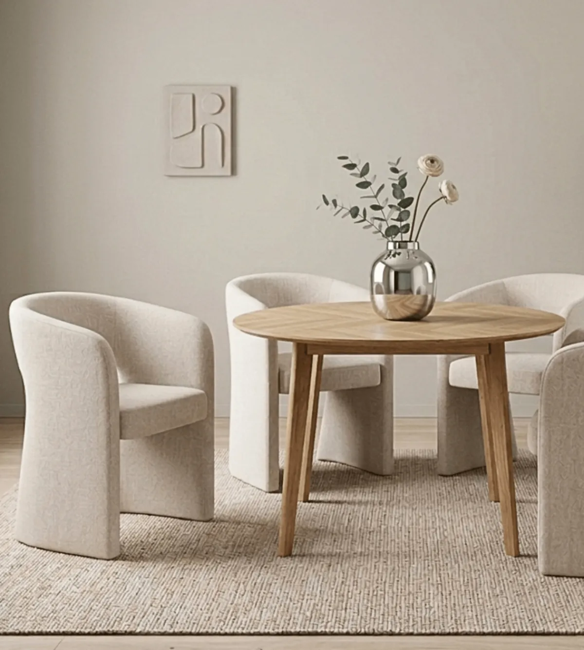 Nimara Daniella spisebordsstol med armlæn i beige* Spisebordsstole