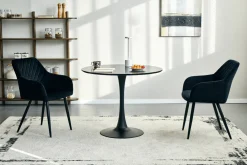 Nimara Diego rundt spisebord i sort med trompetfod Ø90 cm* Spiseborde