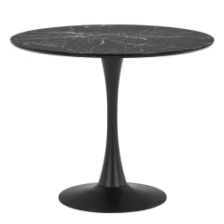 Nimara Diego spisebord sort marmor look Ø90* Spiseborde