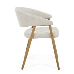 Nimara Ebba spisebordsstol - Beige tekstil med ben i egelook* Spisebordsstole