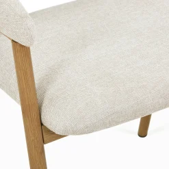 Nimara Ebba spisebordsstol - Beige tekstil med ben i egelook* Spisebordsstole