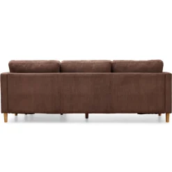 Nimara Ellis - Højrevendt og venstrevendt vendbar chaiselong sofa brun fløjl - L: 215 x D: 82 x H: 78 cm* Sofaer