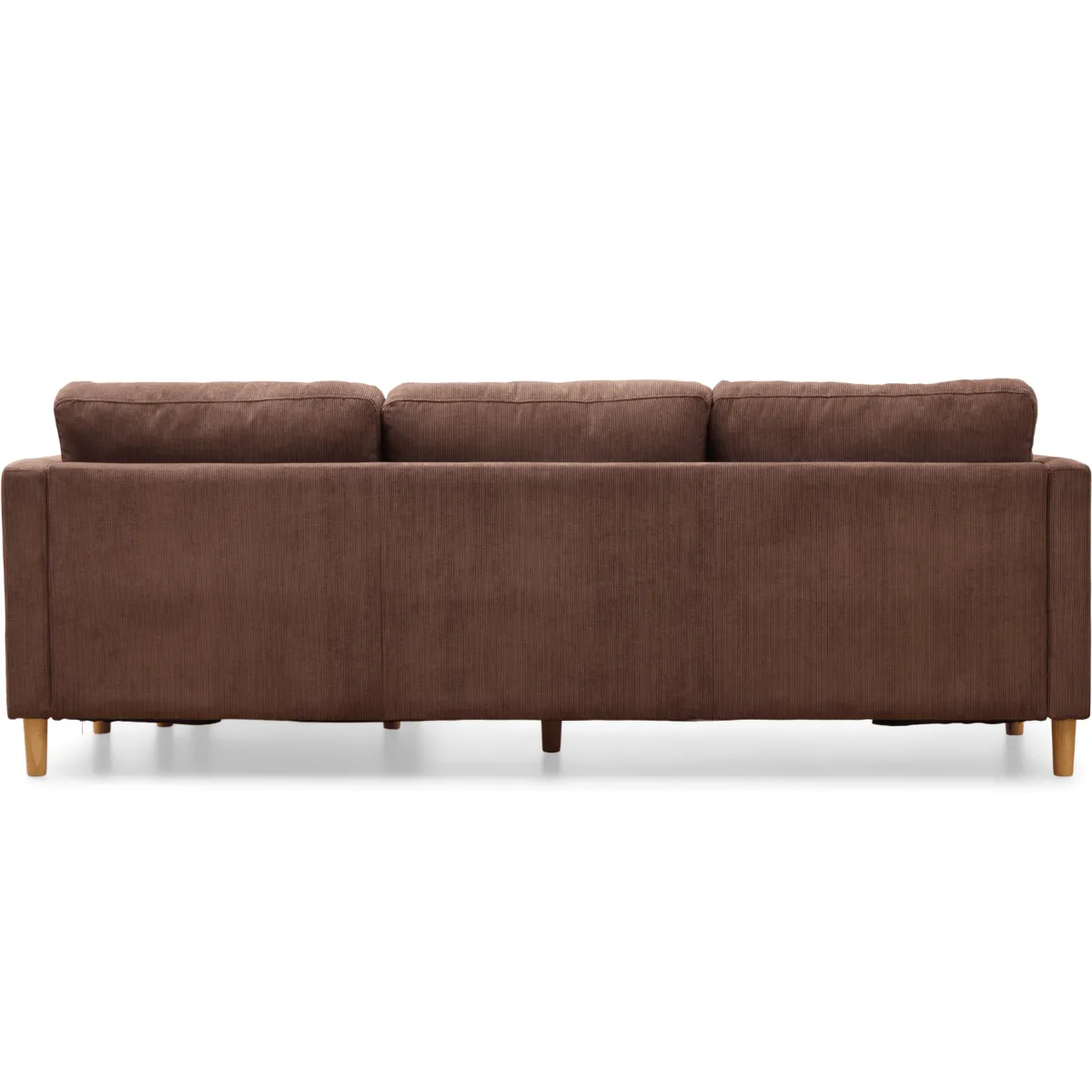 Nimara Ellis - Højrevendt og venstrevendt vendbar chaiselong sofa brun fløjl - L: 215 x D: 82 x H: 78 cm* Sofaer