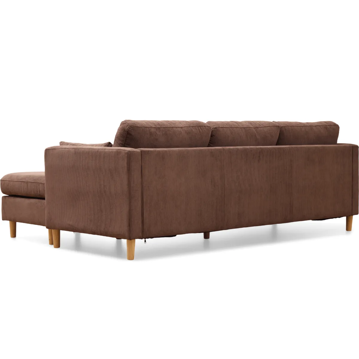 Nimara Ellis - Højrevendt og venstrevendt vendbar chaiselong sofa brun fløjl - L: 215 x D: 82 x H: 78 cm* Sofaer