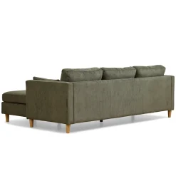 Nimara Ellis - Højrevendt og venstrevendt vendbar chaiselong sofa grøn fløjl - L: 215 x D: 82 x H: 78 cm* Sofaer