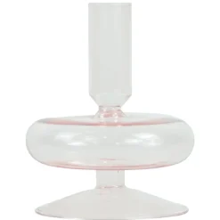 Nimara Elly glas lysestage lyserød 12 cm* Lysestager